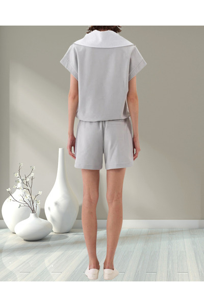 MinervaXint Women's Oversized Shorts with Side Pockets and Color Details, Elastic Waist and Lace-Up