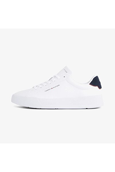 Tommy Hilfiger TH COURT LTH DETAIL ESS Erkek Beyaz Spor Ayakkabı - FM0FM05367