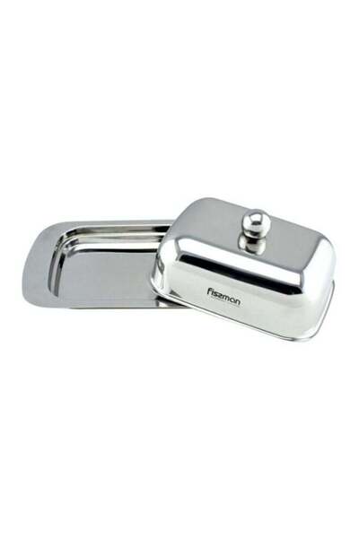 Generic Fissman Stainless Steel Butter Dish Silver 18x12x7cm