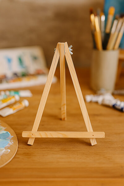 Edu&Hobby Mini Ahşap Masa Şövale 25x20 cm – Boyama Sehpası, Tuval ve Tablo Tutucu, Sanat Atölyesi Malzemesi