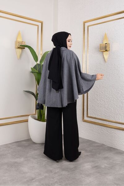 Ş&A BOUTIQE Hijab Poncho - Gray