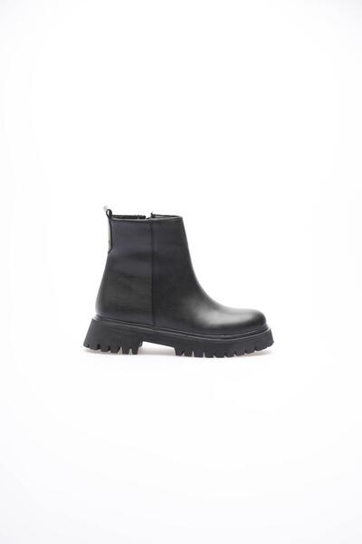 Mubiano Women's Leather Boots Zippered Thick Soled Black Sorell