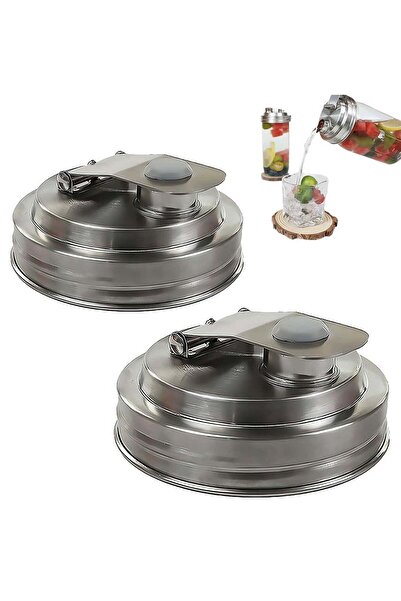 Generic CMGTYYD 2 Pcs Leakproof Jar Lids, Stainless Steel Covers, Dressing Storage Lid, Reusable Jars Cover