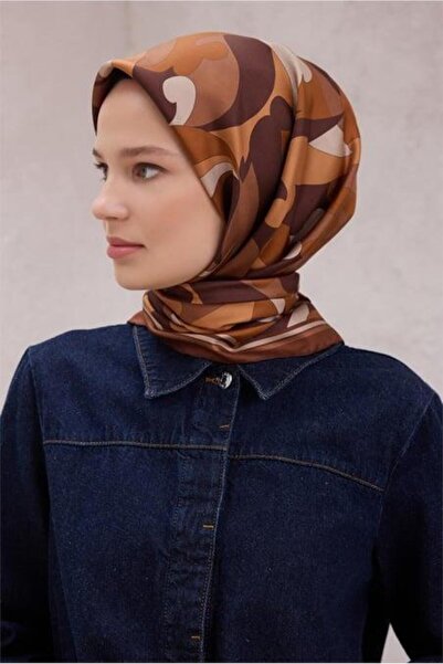 Belli Φουλάρι Tivil Pure Silk IST 4213 - 87 Ταν Με Γεωμετρικό Σχέδιο