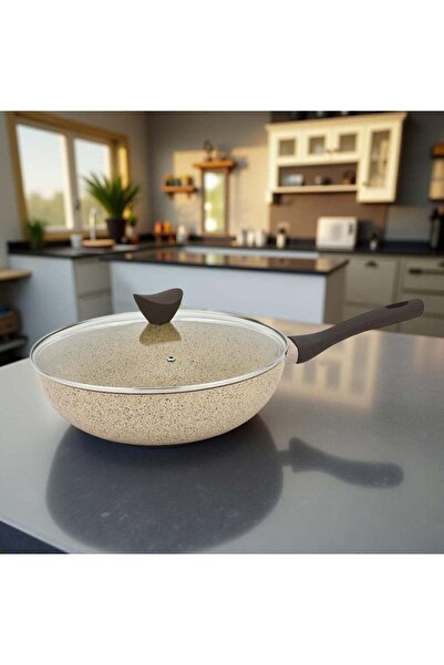 Generic DANUBE HOME Chef's Delight Essential Wok With Lid â€“ Non-Stick PFOA Free Deep Frying Pan for Cooki