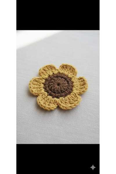 NGAHOME Hand Knitted Sunflower Set of 6 Coasters