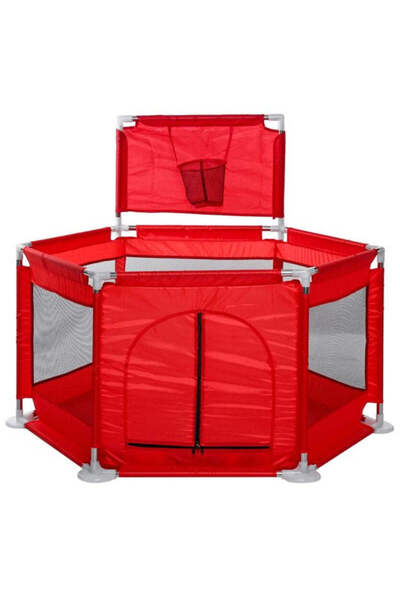 buz Țarc de joacă hexagonal pentru bebeluși, interior/exterior, coș de basche...