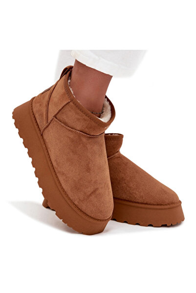 BOTO Cizme de zăpadă pentru femei pe platformă Camel Celyra 40