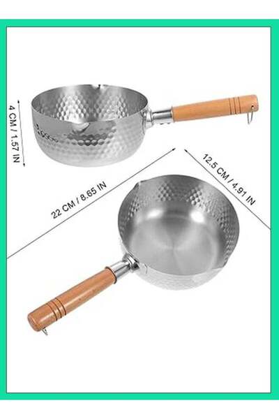 Generic A&A Houseware Premium Stainless Steel Saucepan with Wooden Handle â€“ 22cm Uncoated Tempura Milk Po