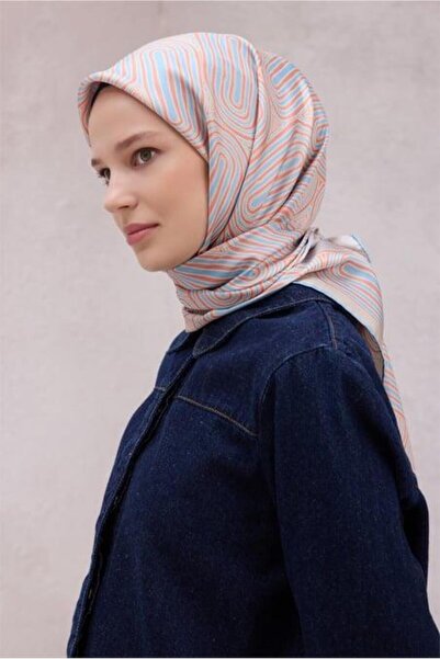 Belli Eșarfă din mătase pură Tivil IST 4209-33 model geometric somon