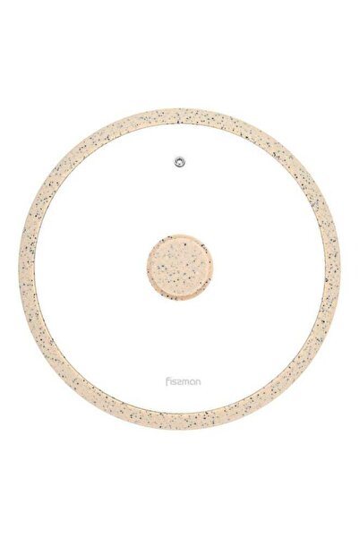 Generic Fissman Glass Lid Arcades With Beige Silicone Rim Beige 28cm