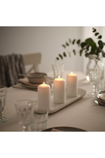 IKEA TURTURDUVA Candle dish, off-white, 45 x 17 cm