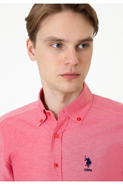 U.S. Polo Assn. Men's Red Long Sleeve Basic Shirt