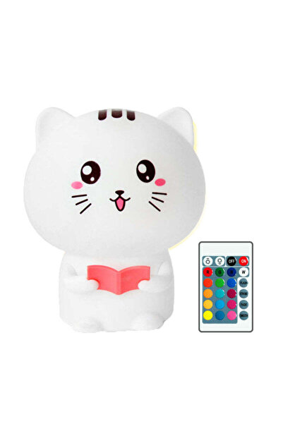 buz Lampă LED din silicon moale, reîncărcabilă, multicoloră, pisoi vorbitor, ...