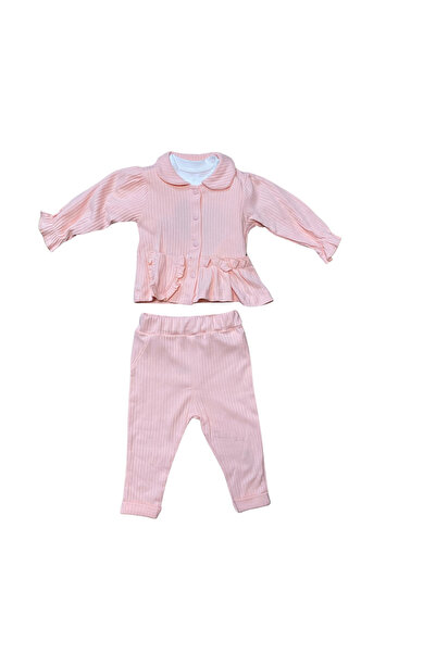 OEM Σετ 3 τεμαχίων για μωρά, μπλούζα με ρίγες και κουμπιά και τσέπες με φιόγκο