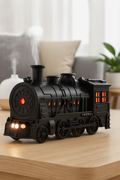 Genel Markalar Dekoratif Tren Tasarımlı Buhar Makinesi – LED Işıklı Sessiz Ne...