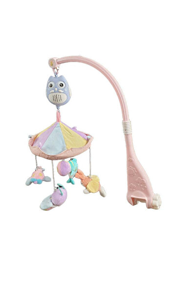 buz Carusel muzical pentru pătuț cu jucării detașabile, bufniță, rotație 360°