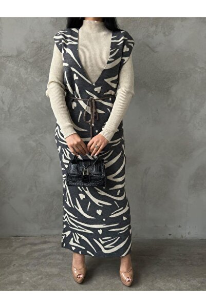 GİYSİ DÜNYASI 57 Triko Clothes Suit Sweater 2 Piece Set