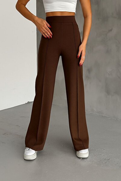 Gugus Women's Modal Fabric Loose Legs with Sewn Front and Elastic Waist Casual Pants
