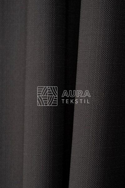 Fluiana Natural Linen Background Curtain 100% Linen | Anthracite Color Frequent Pleats 1/114