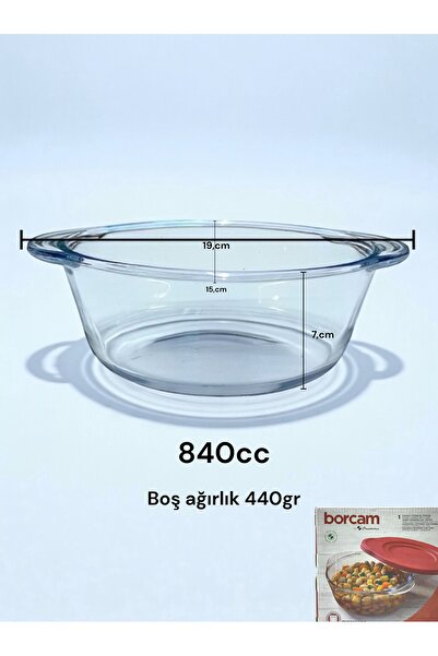 Paşabahçe Small Borcam Pot with Silicone Lid Microwave Boron Glass Pot 840Cc Single Borcam Pot