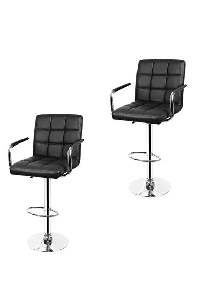 buz Set scaune salon/bar, reglabile, hidraulice, bază statică, negru/alb - de...