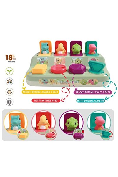 buz Jucărie senzorială pop-up pentru bebeluși cu sunete, multicoloră