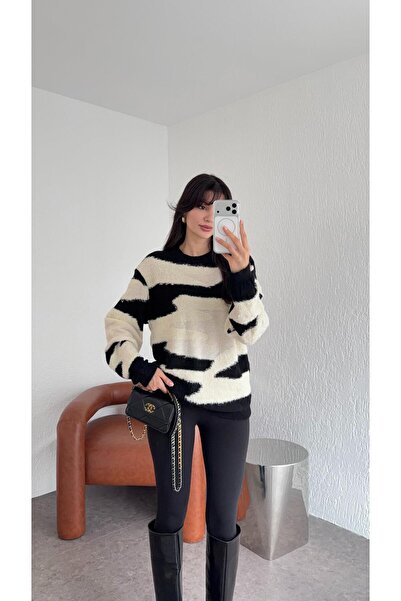 HAZELANNA Pulover alb-negru