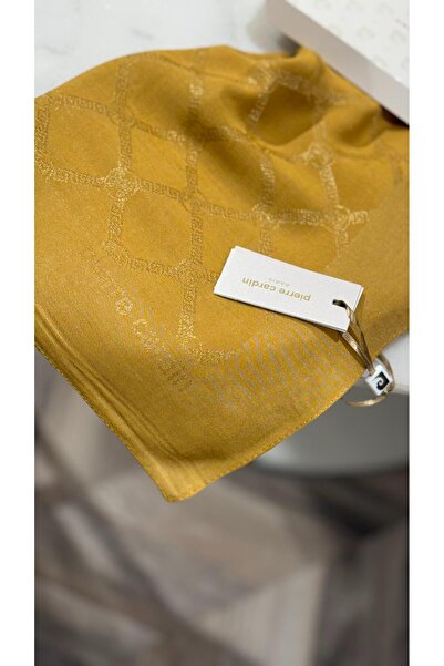 Pierre Cardin Monogram Şal Hardal