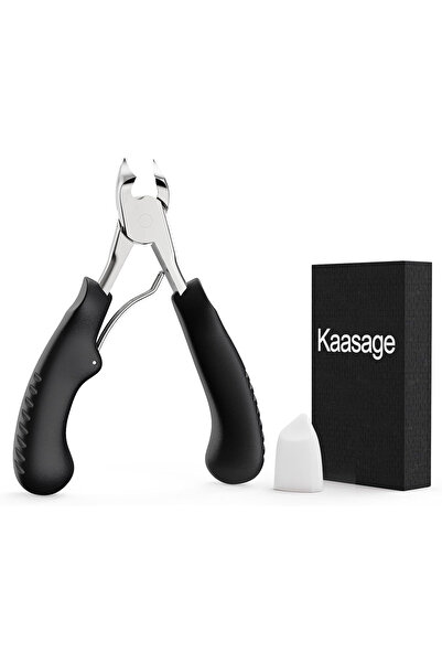 Kaasage Nail clipper for thick, ingrown nails, 25° curved blade, stainless steel, non-slip handle, pedicure