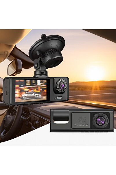 Dimute Shop 3 Kameralı Araç İçi Güvenlik Kamerası – 1080P Full HD | Gece Görü...