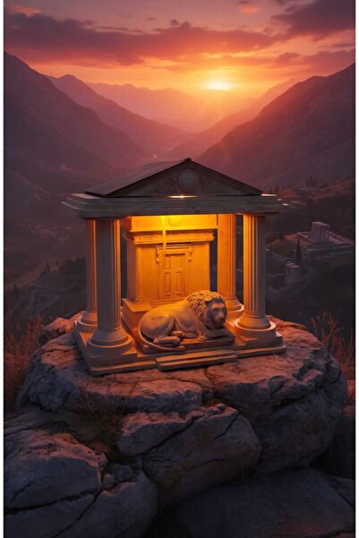 CURCUNA HEDİYELİK Antik Yunan Mitolojisi Medusa Tapınağındaki Koruyucu Aslan ...