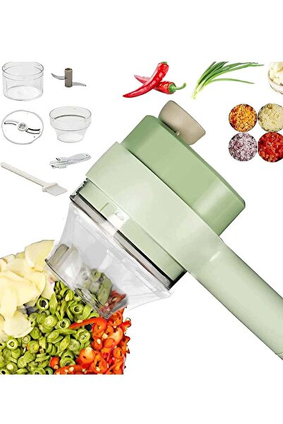 Generic 4 in 1 Handheld Electric Vegetable Cutter Set Kitchen Tool Garlic Chilli Pepper Onion Celery Ginger