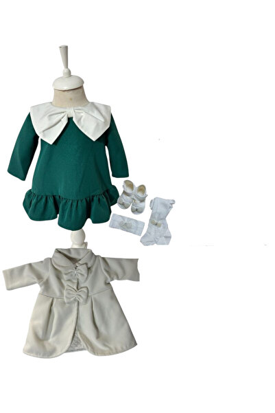 Botez Rochita fetita Olivia-verde cu palton