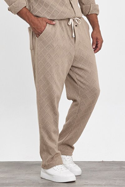 İLKCET MODA Ανδρικό σετ πουκάμισο με σχέδιο και παντελόνι