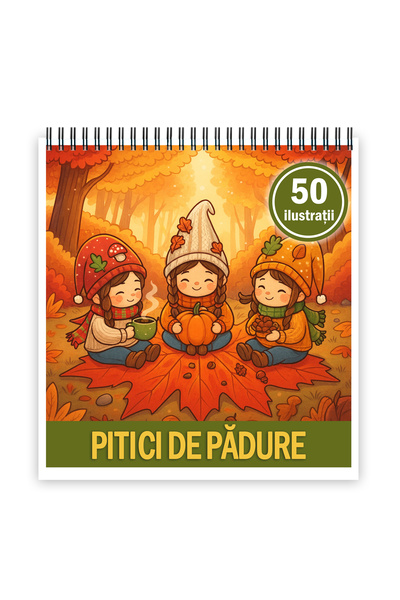 Legendary Gifts Carte de colorat, 50 de ilustratii Pitici de Padure, 106 pagini