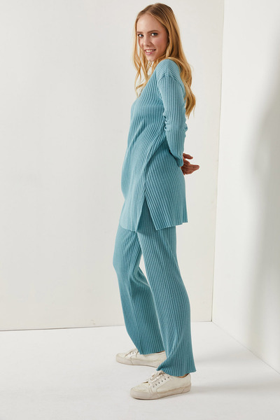 Olalook Women's Mint Green Corded Fabric Piece Set Tkm-19000457