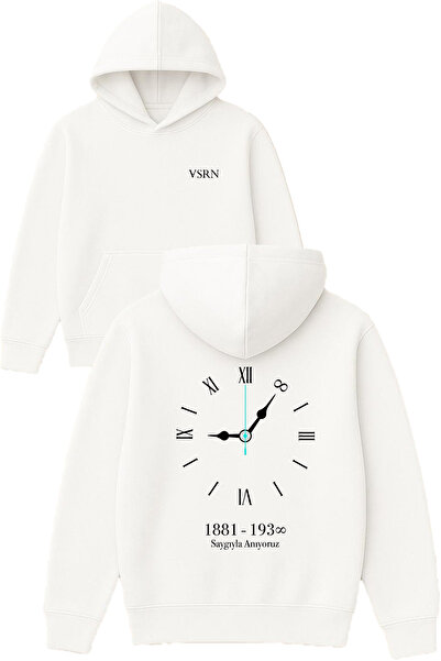 VSRN 10 نوفمبر نحن نذكر به بحريرنا تصميم مطبوع قصة فضفاضة سويت شيرت أبيض بغطاء رأس