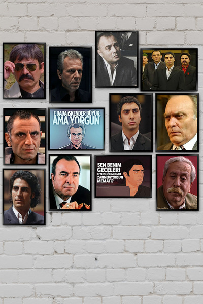 TABLOX Set de tablouri MDF de 12 piese cu personaje din Kurtlar Vadisi: Polat...