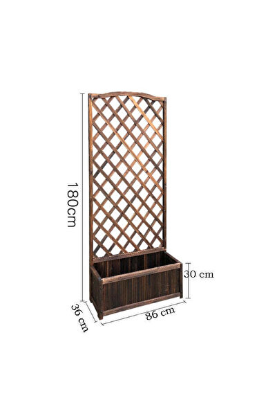 buz Jardinieră din lemn cu spalier, maro închis, 180 cm
