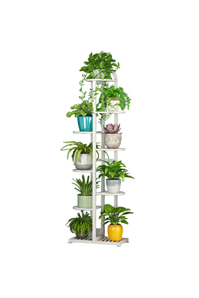 buz Metal flower stand with 7 tiers – Plant pot stand, elegant design, 125 x 44.5 x 22 cm