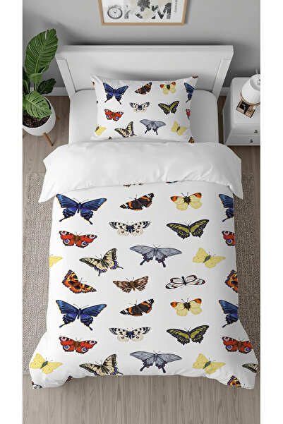 GREENDECOR Set de lenjerie de pat elegant, în stil alb, modern, fără cearșaf,...