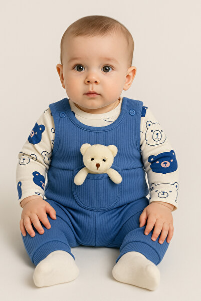 Maxi İdol Teddy Bear Baby Romper - Bodysuit and Jumpsuit – 3-6-9 Months Baby Clothing