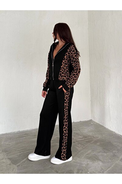 beşirebutik Lopar Pattern Modal Top and Bottom Set