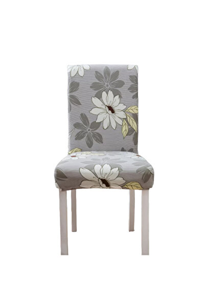 buz Husă universală elastică pentru scaun, poliester, imprimeu floral crem, 50x70 cm