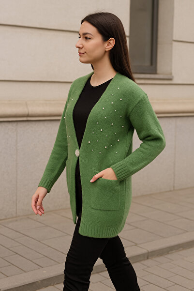 DENİZLİFE Women's Stone Detailed Stylish Jacket
