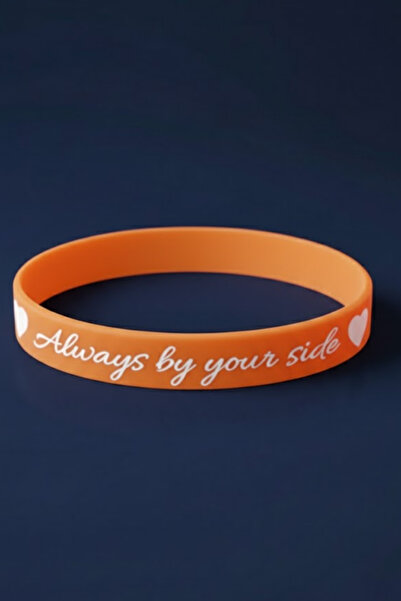 İyyaKee Women Men Silicone Bracelet Always by Your Side Written Flexible Brac...