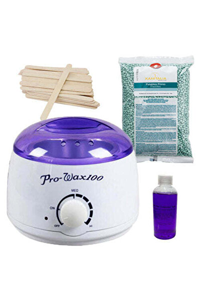 buz Kit de epilare cu încălzitor de ceară, granule 500g, spatule din lemn, ul...