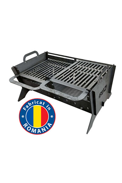 buz Grătar de grădină, oțel carbon, pliabil - 65,6 x 48,6 x 35,7 cm, 3 mm