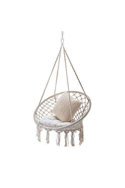 buz Hanging Cotton Chair Hammock for Indoor or Terrace